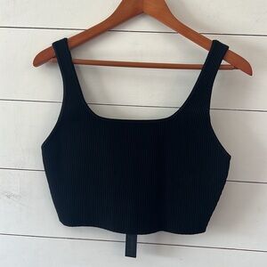 NWT House of Harlow Square Neck Cropped Compression Knit Tank Top Size Large